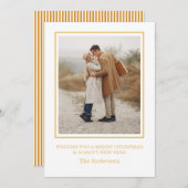 Merry Christmas Photo Collage Gold Holiday Card 招待状 (正面/裏面)