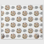 Merry Christmas Photo Collage Personalized ラッピングペーパー (フラット)