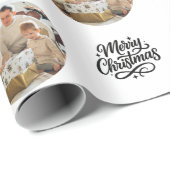 Merry Christmas Photo Collage Personalized ラッピングペーパー (ロールコーナー)