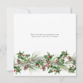 Merry Christmas Photo Greenery Square シーズンカード (裏面)