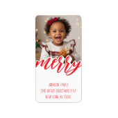 Merry Christmas Photo Holiday Address ラベル (正面)