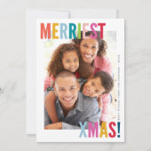 MERRY CHRISTMAS PHOTO modern bright family シーズンカード (正面)