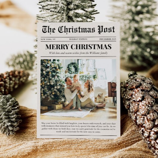 Merry Christmas Photo Newspaper シーズンカード