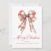 Merry Christmas Photo Red Green シーズンカード (正面)