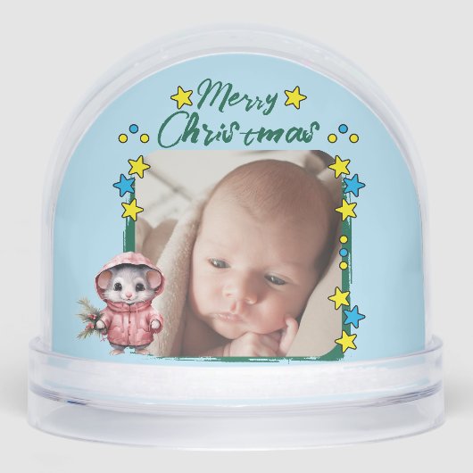 Merry Christmas photo stars mouse blue (正面)