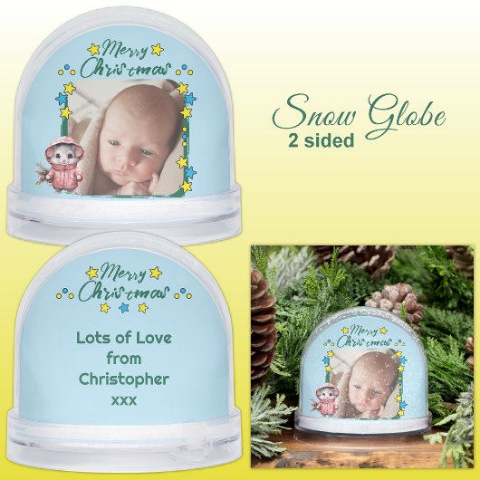 Merry Christmas photo stars mouse blue