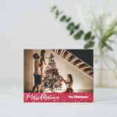Merry Christmas Photo template Greeting Holiday ポストカード (スタンド正面)