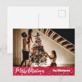 Merry Christmas Photo template Greeting Holiday ポストカード (正面/裏面)