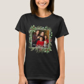 Merry Christmas Photo Wreath Botanical Tシャツ (正面)