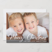Merry Christmas Photo Your Children Artwork シーズンカード (正面)