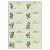 Merry Christmas Pickle Gift Tag Sticker Sheet シール (正面)
