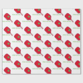 Merry Christmas Pickleball Red Paddle & Green Ball ラッピングペーパー (フラット)