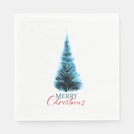 Merry Christmas pine tree スタンダードランチョンナプキン (正面)