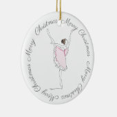 Merry Christmas Pink Ballerina Ornament セラミックオーナメント (右)