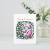 Merry Christmas Pink Santa シーズンポストカード (スタンド正面)