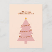 Merry christmas pink tree シーズンポストカード (正面)