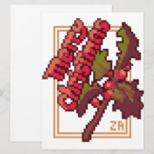 Merry Christmas pixel art シーズンカード (正面/裏面)