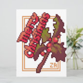 Merry Christmas pixel art シーズンカード (スタンド正面)