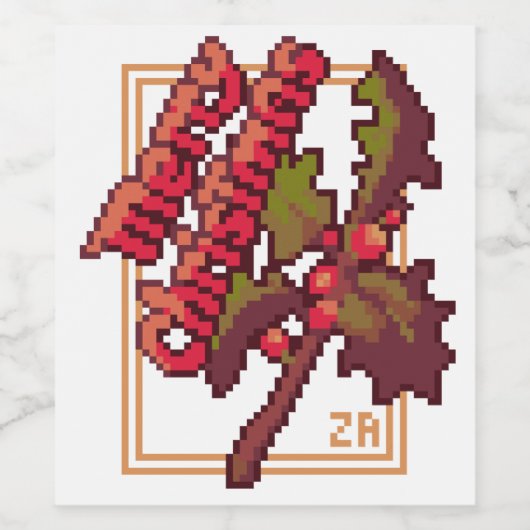 Merry Christmas pixel art ワインラベル (シングルラベル)