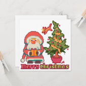 Merry Christmas Pixelart, Pixel Art  カード (正面/裏面インサイチュ)