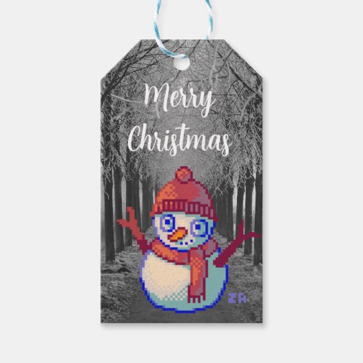 Merry Christmas pixelart, Pixel Art ギフトタグ (正面)
