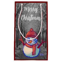 Merry Christmas pixelart, Pixel Art スモールペーパーバッグ