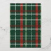 Merry Christmas Plaid Foil Photo Collage Christmas 箔シーズンカード (裏面)