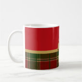 Merry Christmas Plaid Mug with Gold Bow コーヒーマグカップ (左)