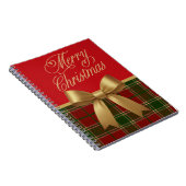 Merry Christmas Plaid Spiral Notebook ノートブック (右側)