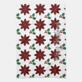 Merry Christmas Poinsettia -  キッチンタオル (縦)