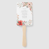 Merry Christmas Poinsettia Flower Holiday ハンドファン (裏面)