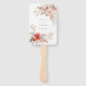 Merry Christmas Poinsettia Flower Holiday ハンドファン (正面)