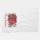 Merry Christmas Poinsettia Kitchen Towel キッチンタオル (横)