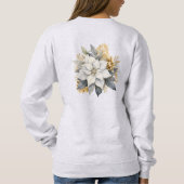 Merry Christmas Poinsettia White & Gold Sweatshirt スウェットシャツ (裏面)