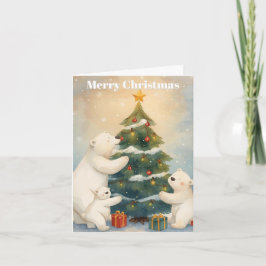 Merry Christmas Polar Bear Christmas Card シーズンカード