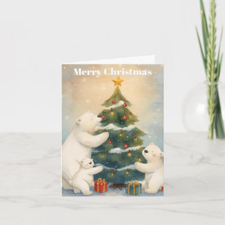 Merry Christmas Polar Bear Christmas Card シーズンカード
