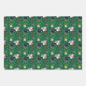 Merry Christmas Police Officer Santa Cop Car ラッピングペーパーシート (正面)