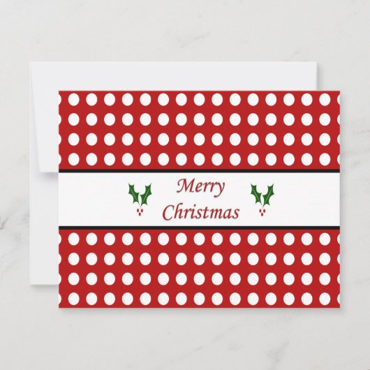 Merry Christmas Polka Dot Holiday Card シーズンカード (正面)