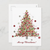 Merry Christmas Polka Dot Tree シーズンポストカード (正面/裏面)
