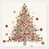 Merry Christmas Polka Dot Tree スクエアシール (正面)