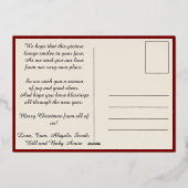 Merry Christmas Post Card Family Photo Poem Red 箔シーズンカード (裏面)