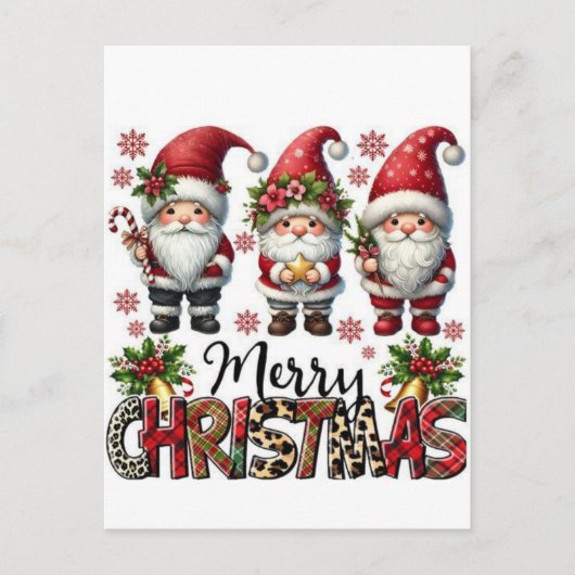 Merry Christmas Postcard | Festive Holiday Greetin シーズンポストカード (正面)