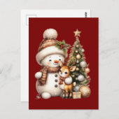 Merry Christmas Postcard | Festive Holiday Greetin ポストカード (正面/裏面)