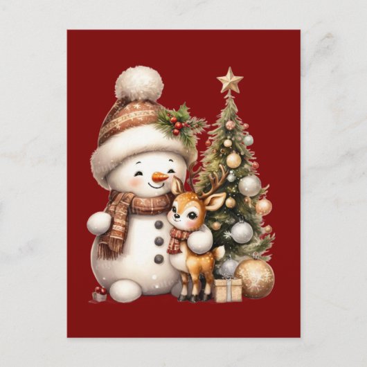 Merry Christmas Postcard | Festive Holiday Greetin ポストカード (正面)