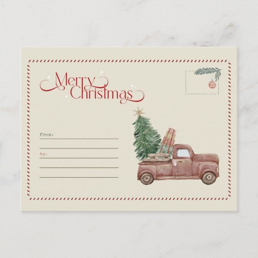 Merry Christmas Postcard – Holiday Greeting Card シーズンポストカード (正面)