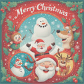 🎁Merry Christmas Postcard Sticker Holiday ✨ シール (正面)