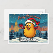 Merry Christmas Potato Boise Idaho シーズンポストカード (正面/裏面)