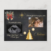 Merry Christmas Pregnancy Chalkboard Announcement シーズンポストカード (正面)