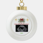Merry Christmas Pregnancy Ultrasound Photo Grandma セラミックボールオーナメント (正面)