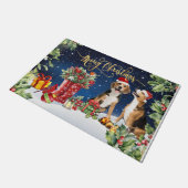 Merry Christmas Present, Xmas Dogs ドアマット (アングル)
